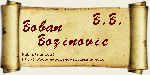 Boban Božinović vizit kartica